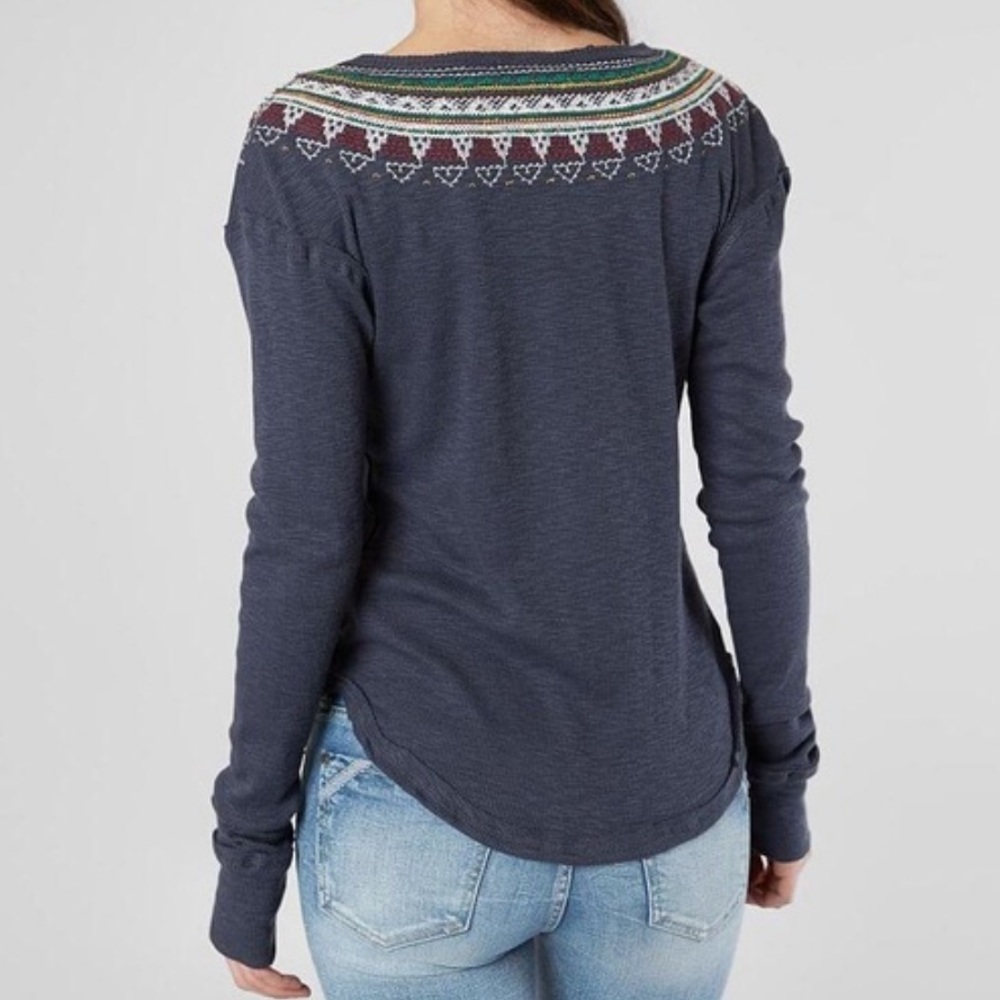Free People Fair Isle Henley Thermal Top - Picture 2 of 7
